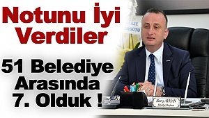 SİNOP, 51 BELEDİYE ARASINDA 7. OLDU !