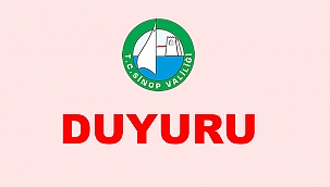 Sinop Valiliği Duyurdu!