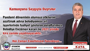 BAŞKAN 2021 YILINDA ZAM ALMAYACAK!