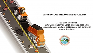 BATUR CADDESİNDE YOL ÇALIŞMASI YAPILACAK