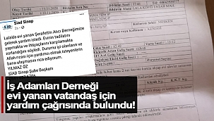 Haydi Sinop, Derneğin yardım çağrısına kulak verelim!
