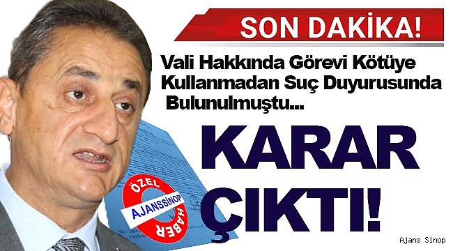 YARGITAY VALİ İÇİN KARARINI VERDİ!