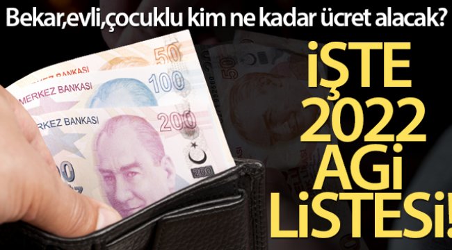 2022 AGİ rakamları belli oldu