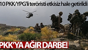 MSB: '10 PKK/YPG'li teröristi etkisiz hale getirild'
