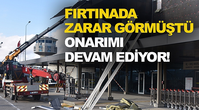 Sinop Havalimanı'nda onarım çalışmaları devam ediyor