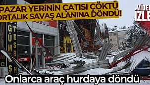 Gaziantep'te pazar yeri çatısı çöktü, ortalık savaş alanına döndü