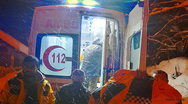 Sinop’ta sağlık ekiplerinin zorlu kar mesaisi