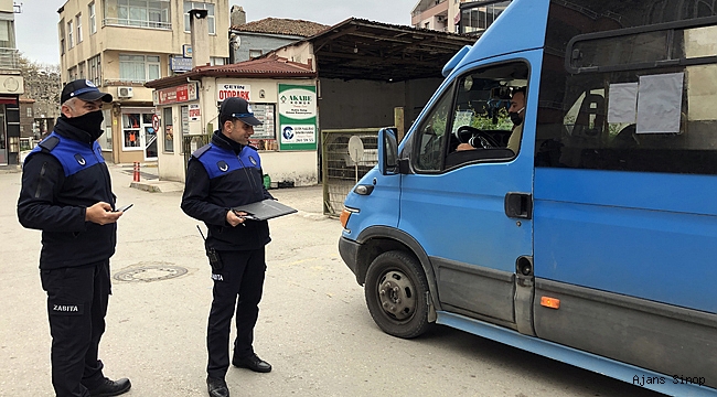 Sinop'ta zabıta ekiplerinden dolmuş denetimi