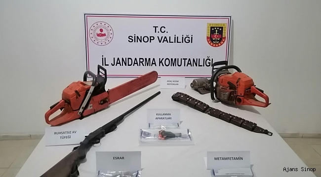 SİNOP'TA JANDARMADAN HIRSIZLIK VE UYUŞTURUCU OPERASYONU