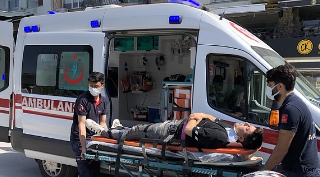 Sinop'ta motosikletten düşen kurye yaralandı