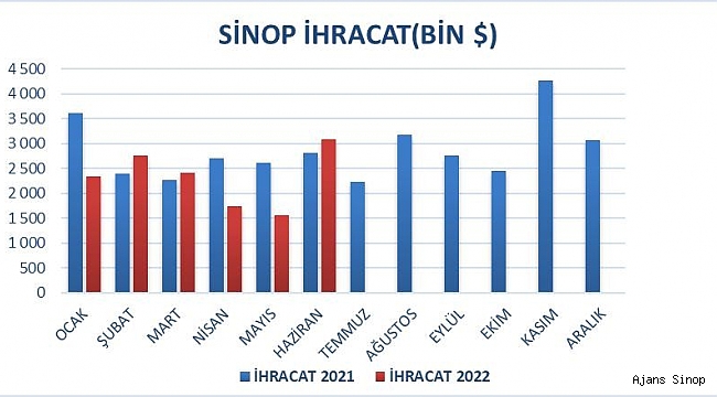 Sinop'ta dış ticaret yüzde 10 büyüdü