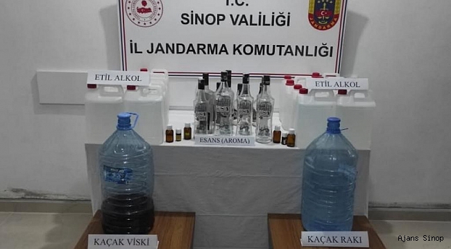 Sinop'ta kaçak alkol operasyonu