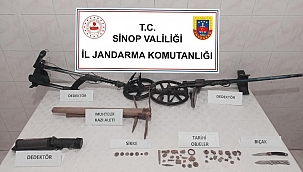 Sinop'ta kaçak kazı yapan 3 kişi suçüstü yakalandı