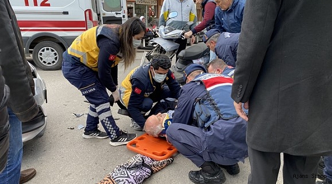 Yan yoldan çıkan otomobille motosiklet çarpıştı: 1 yaralı