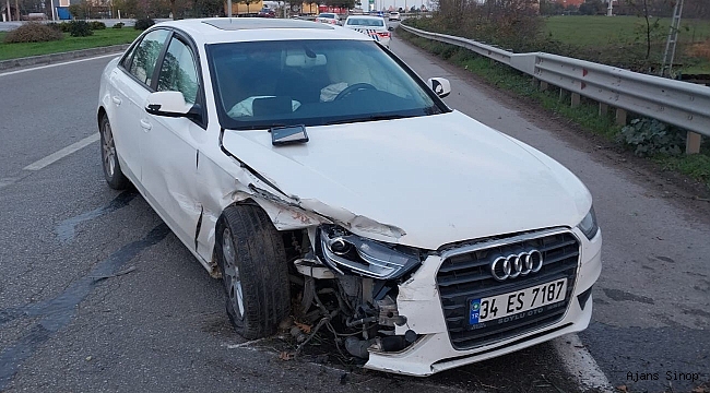 Samsun'da otomobil bariyere çarptı: 1 yaralı