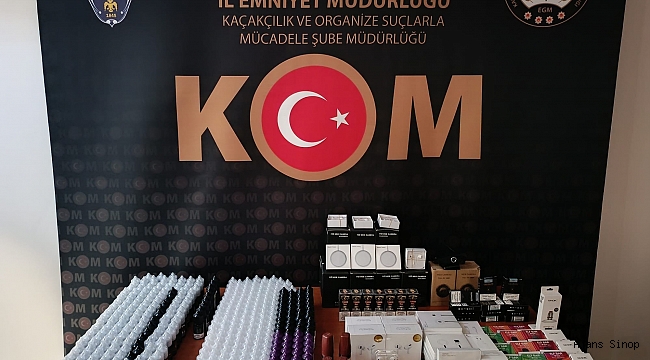 Sinop’ta bir iş yerinde gümrük kaçağı elektronik ürünler ele geçirildi