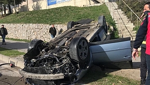 Sinop'ta otomobil takla attı: 1 yaralı
