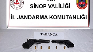 SİNOP'TA RUHSATSIZ TABANCA ELE GEÇİRİLDİ