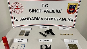Sinop'ta otobüs yolcusu çantasında uyuşturucu ile yakalandı