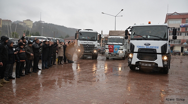 Türkeli'den 3. yardım konvoyu dualarla yola çıktı