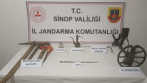 Sinop'ta kaçak kazı operasyonunda 1 gözaltı
