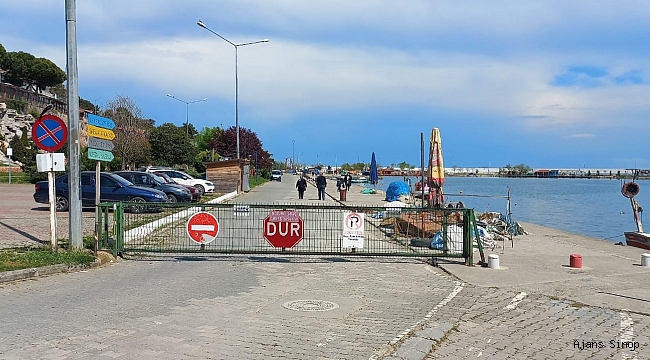 Gerze sahili araç trafiğine kapatıldı