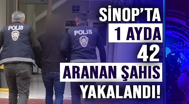 Sinop’ta 1 ayda 42 aranan şahıs yakalandı