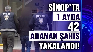Sinop'ta 1 ayda 42 aranan şahıs yakalandı