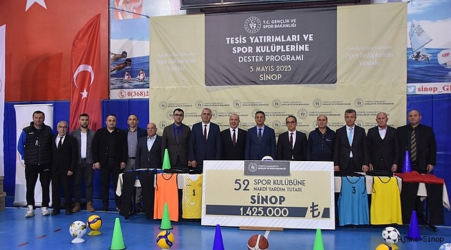 Sinop'ta 52 spor kulübüne 1,4 milyon lira destek