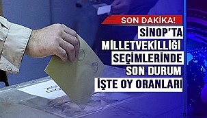 SİNOP'TA MİLLETVEKİLLİĞİ SEÇİMLERİNDE SON DURUM