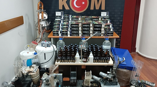 Sinop’ta sahte alkol ve kaçak sigara operasyonu