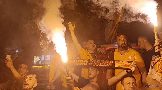 Türkeli'de Galatasaray taraftarları şampiyonluğu kutladı