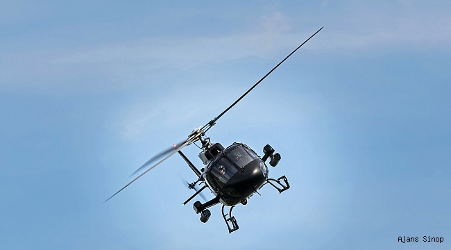Sinop'ta sel nedeniyle elektriği kesilen köylere helikopterle jeneratör götürüldü