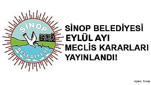  SİNOP BELEDİYE MECLİSİ EYLÜL AYI OLAĞAN MECLİS KARARLARI