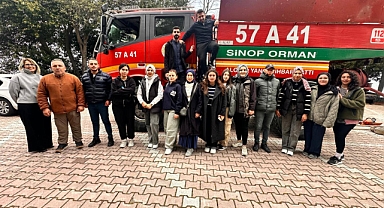 SİNOP'TA ÜNİVERSİTE ÖĞRENCİLERİNE ORMAN YANGINLARINA MÜDAHALE EĞİTİMİ