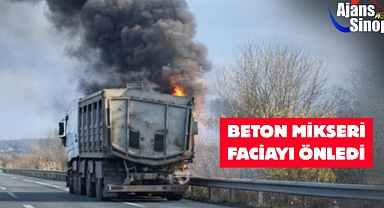 BETON MİKSERİ FACİAYI ÖNLEDİ