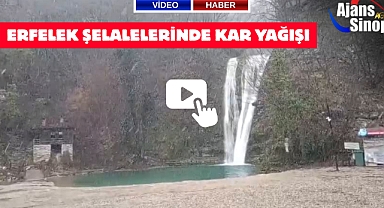 ERFELEK ŞELALELERİNDE KAR YAĞIŞI