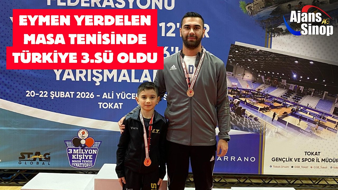 EYMEN YERDELEN MASA TENİSİNDE TÜRKİYE 3.SÜ OLDU