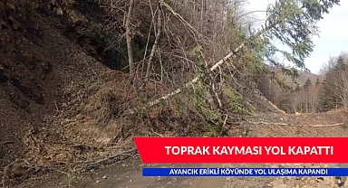 SİNOP'TA TOPRAK KAYMASI YOL KAPATTI