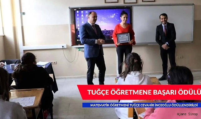 TUĞÇE ÖĞRETMENE BAŞARI ÖDÜLÜ