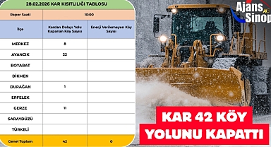 KAR 42 KÖY YOLUNU KAPATTI