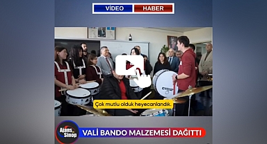 VALİ BANDO MALZEMESİ DAĞITTI