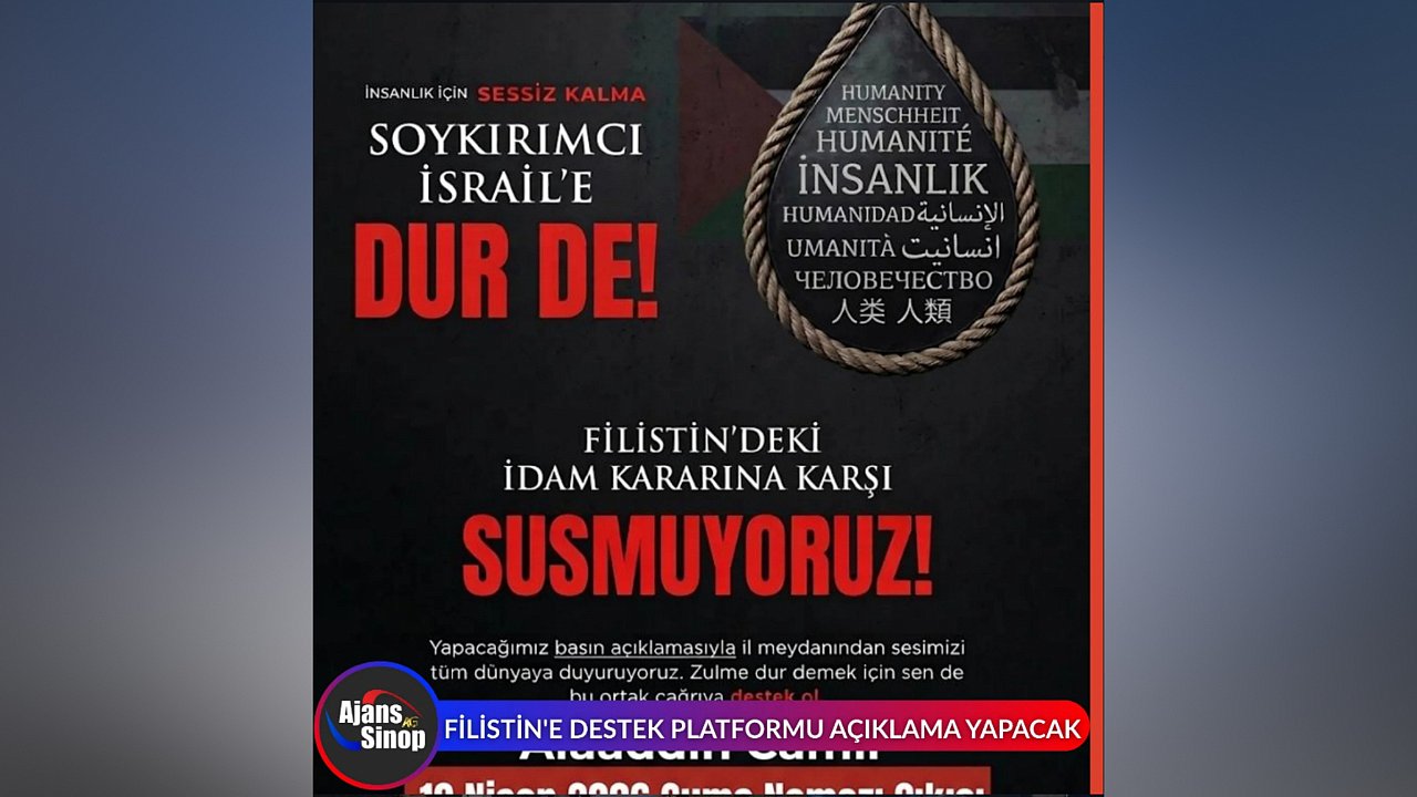 FİLİSTİN'E DESTEK PLATFORMU AÇIKLAMA YAPACAK