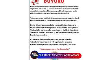 SULAR GELMEYECEK AÇIKLAMASI