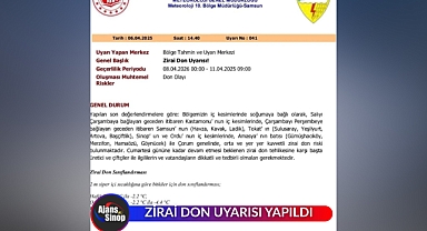 ZİRAİ DON UYARISI YAPILDI