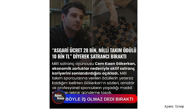 BÖYLE İŞ OLMAZ DEDİ BIRAKTI “ASGARİ ÜCRET 28 BİN, MİLLİ TAKIM ÖDÜLÜ 10 BİN TL” DİYEREK SATRANCI BIRAKTI