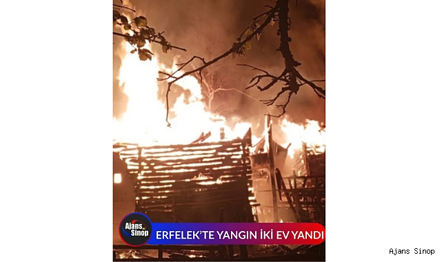 ERFELEK'TE YANGIN İKİ EV YANDI