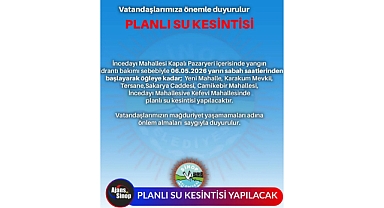 PLANLI SU KESİNTİSİ YAPILACAK