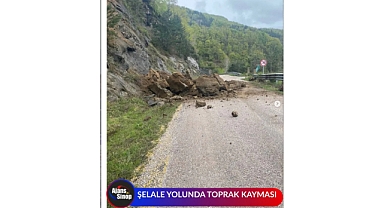 ŞELALE YOLUNDA TOPRAK KAYMASI