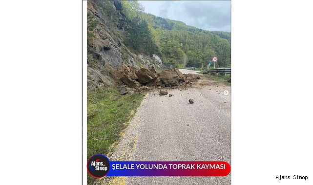 ŞELALE YOLUNDA TOPRAK KAYMASI